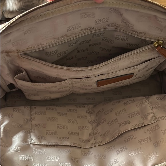 Michael Kors Tan and Brown Monogram Shoulder Bag - Picture 8 of 10